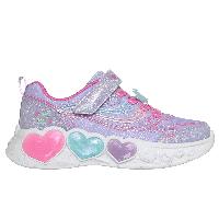 Skechers Bambina S-Lights: Enchanted Heart Lights Sneaker in Lavanda, Taglia 21