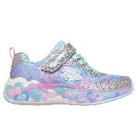 Skechers Bambina S-Lights: Eternal Heart Lights Sneaker in Argento/Multicolore, Taglia 27