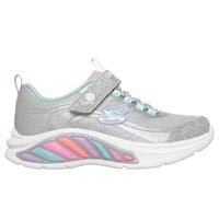 Skechers Bambina S-Lights: Rainbow Cruisers - Glitzy Glow Sneaker in Argento/Blu, Taglia 32