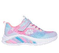 Skechers Bambina S-Lights: Rainbow Cruisers - Rainbow Reflectin Sneaker in Blu Chiaro, Taglia 28