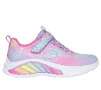 Skechers Bambina S-Lights: Rainbow Cruisers - Rainbow Reflectin Sneaker in Lavanda, Taglia 31