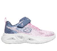 Skechers Bambina S-Lights: Sola Glow 2.0 - Dazzle Steps Sneaker in Grigio/Rosa, Taglia 28.5
