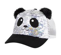 Skechers Bambina Sequin Panda Hat in Argento/Nero
