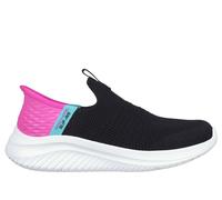 Skechers Bambina Slip-ins: Ultra Flex 3.0 - Fresh Time Sneaker in Nero/Rosa, Taglia 29