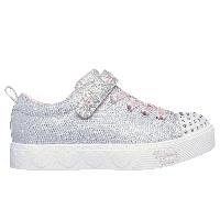 Skechers Bambina Twinkle Toes: Heart Steps - Shimmer Sweetie Sneaker in Grigio/Rosa, Taglia 28.5