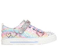 Skechers Bambina Twinkle Toes: Twinkle Sparks - Ombre Love Sneaker in Argento/Multicolore, Taglia 27