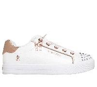 Skechers Bambina Twinkle Toes: Twinkle Star Sneaker in Bianco/Rosa Oro, Taglia 27.5