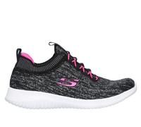 Skechers Bambina Ultra Flex - Bright Horizon Sneaker in Nero/Rosa Fluo, Taglia 38