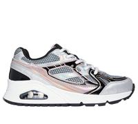 Skechers Bambina UNO Gen1 - Platinum Flash Sneaker in Argento/Nero, Taglia 33