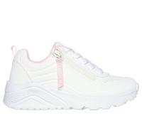 Skechers Bambina UNO Lite - Easy Zip Sneaker in Bianco, Taglia 38, Lavabile in lavatrice