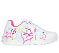 Skechers Street Girls, Sneaker, White Synthetic/Neon Multi Trim, 43 EU