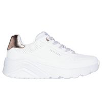 Skechers Bambina UNO Lite Sneaker in Bianco, Taglia 38, Lavabile in lavatrice