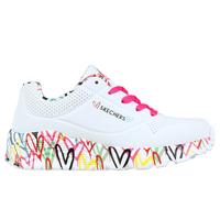 Skechers Bambina x JGoldcrown: UNO Lite - Lovely Luv Sneaker in Bianco/Multicolore, Taglia 39