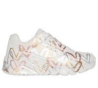 Skechers Bambina x JGoldcrown: UNO Lite - Metallic Love Sneaker in Naturale, Taglia 27, Lavabile in lavatrice