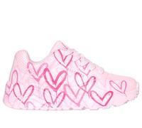 Skechers Bambina x JGoldcrown: UNO Lite - Spread the Joy Sneaker in Rosa Chiaro, Taglia 37