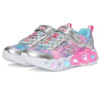 Skechers Bambine e Ragazze Infinite Heart Lights Heart Jewels Sneaker, Silver, 27 EU