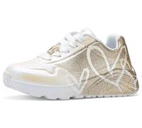 Skechers Bambine e Ragazze Uno Lite Heartdust Forever Sneaker, White Synthetic Gold Trim, 38 EU