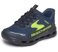 Skechers Bambini e Ragazzi Glide-Step Plus Vista-Lane Sneaker, Navy Synthetic Textile Black & Yellow Trim, 36 EU
