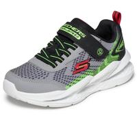 Skechers Bambini e Ragazzi Meteor-Lights 2.0 Sneaker, Blue Textile Synthetic Black & Lime Trim