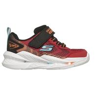 Skechers Bambini e Ragazzi Meteor-Lights 2.0 Sneaker, Red Textile Synthetic Black & Orange Trim, 24 EU