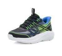 Skechers Bambini e Ragazzi Microspec Velocity Grid-Shift Sneaker, Black Synthetic Textile Blue & Lime Trim, 33 EU