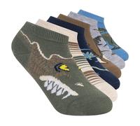 Skechers Bambino 6 Pack Boys' Dino Calze in Oliva, Taglia Piccolo