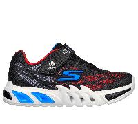 Skechers Bambino Flex-Glow Elite - Vorlo Sneaker in Nero/Rosso/Blu, Taglia 28.5