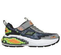 Skechers Bambino Mega-Craft 4K Sneaker in Grigio/Lime, Taglia 33.5, Lavabile in lavatrice