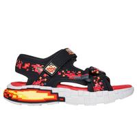 Skechers Bambino Mega-Splash 4K Sandali in Nero/Rosso, Taglia 28, Lavabile in lavatrice