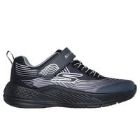 Skechers Bambino Microspec Advance Sneaker in Nero/Argento, Taglia 36, Lavabile in lavatrice
