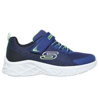 Skechers Boys, Sneaker, Navy Textile/Synthetic/Black & Lime Trim, 37.5 EU