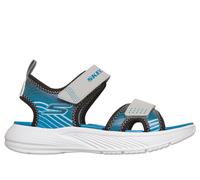 Skechers Bambino Microspec-Splash Sandali in Grigio/Blu, Taglia 33.5, Lavabile in lavatrice