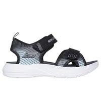 Skechers Bambino Microspec-Splash Sandali in Nero/Argento, Taglia 27