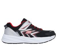 Skechers Bambino Microspec Tread Sneaker in Nero/Rosso, Taglia 28, Lavabile in lavatrice