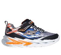 Skechers Bambino S Lights: Flex-Glow Ultra Sneaker in Nero/Argento, Taglia 37