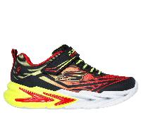 Skechers Bambino S Lights: Flex-Glow Ultra Sneaker in Nero/Rosso, Taglia 28