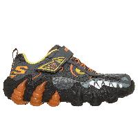 Skechers Bambino S-Lights: Skech-O-Saurus Lights 2.0 Sneaker in Carbone/Arancione, Taglia 34