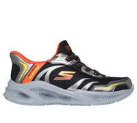 Skechers Bambino Slip-in S-Lights: Meteor-Lights Sneaker in Nero/Argento, Taglia 31