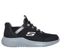 Skechers Bambino Slip-ins: Bounder - Brisk-Burst Sneaker in Nero/Carbone, Taglia 33.5, Lavabile in lavatrice