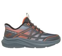 Skechers Bambino Slip-ins: Microspec Velocity - Grid-Shift Sneaker in Carbone/Arancione, Taglia 32, Lavabile in lavatrice
