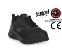 Skechers Arch Fit Sr Ringstap, Scarpe da lavoro Uomo, Black Taupe Textile Trim, 44 EU