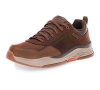Skechers BENAGO MEN, Scarpa da Camminata Uomo, Pelle Impermeabile Marrone Scuro, 47.5 EU