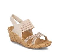 Skechers Beverlee-Fancy Sips, Sandali con Zeppa Donna, Naturale, 36.5 EU Stretta