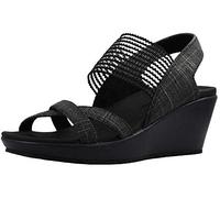 Skechers Beverlee - High Tea, Sandali a Punta Aperta Donna, Nero, 39 EU