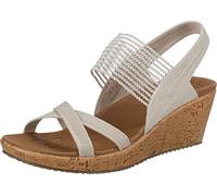 Skechers Beverlee - High Tea, Sandali a Punta Aperta Donna, Beige Natural, 40 EU