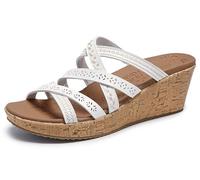 Skechers Beverlee - Tigre Posse, Sandali con Zeppa Donna, Bianco, 37.5 EU