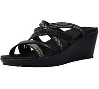 Skechers Slide, Sandali con Zeppa Donna, Nero, 36 EU