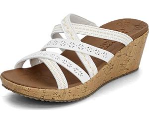 Skechers Beverlee Tiger Posse, Sandali da Donna, Bianco, 38.5 EU