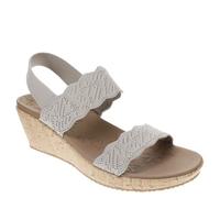 Skechers Beverlee Timeless Touch Sandali Da Donna In Tessuto Color Tortora - EUR 39