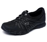 Skechers Bikers Lite Relive, Scarpe senza lacci Donna, Black Mesh Duraleather Charcoal Trim, 41 EU